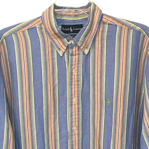 Ralph Lauren Classic Fit Button Down Long Sleeve Dress Shirt Linen‎ Cotton XL - Picture 2 of 7